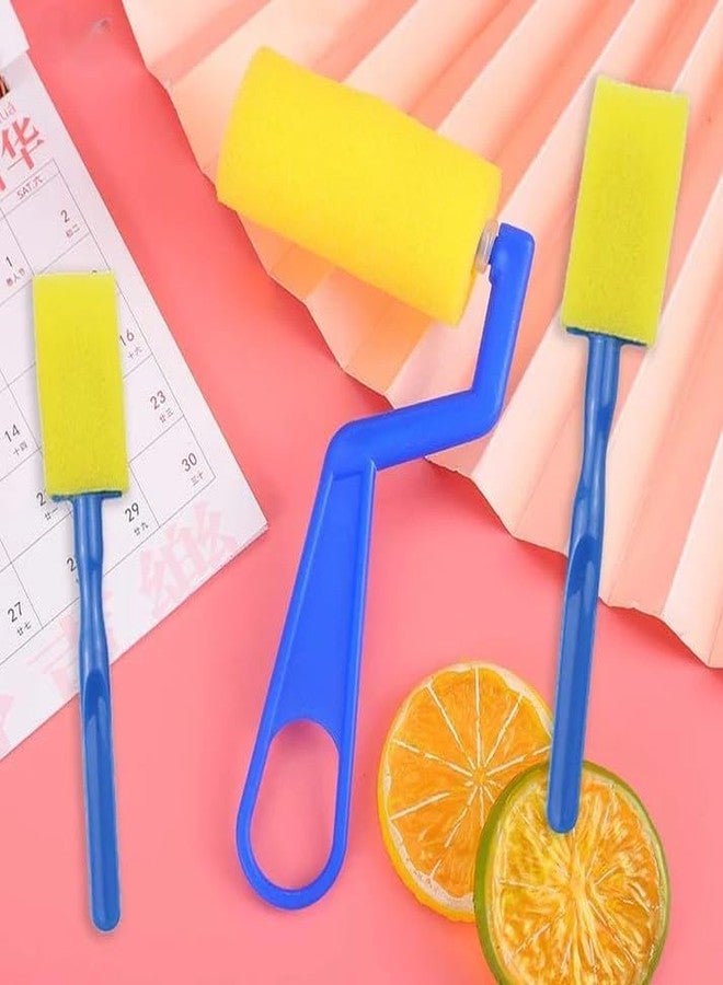 Brille Bee Sponge Stamp Foam Painting Brushes, Flower Shapes, Art Paint Drawing Tools, DIY Graffiti Stamps for Kids Early Learning (3PCS Yellow Spounge)